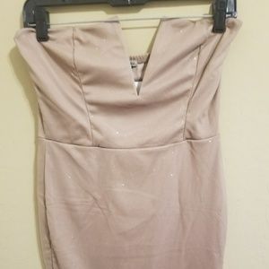 Beige bodycon dress